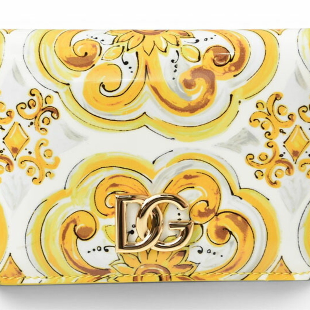 Dolce & Gabbana Continental Wallet, DOLCE&GABBANA Bi-fold Majolica Print, Yel...